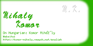 mihaly komor business card